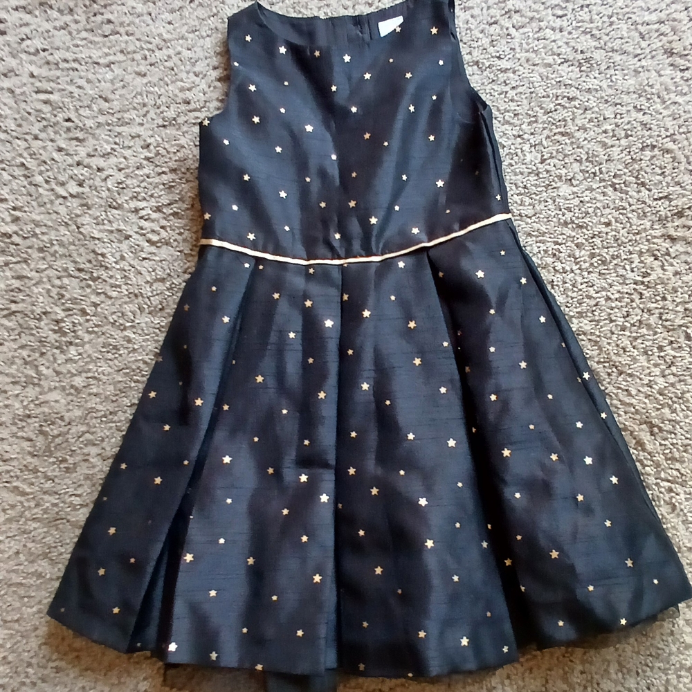 Elegant Navy Blue Starry Kids Dress